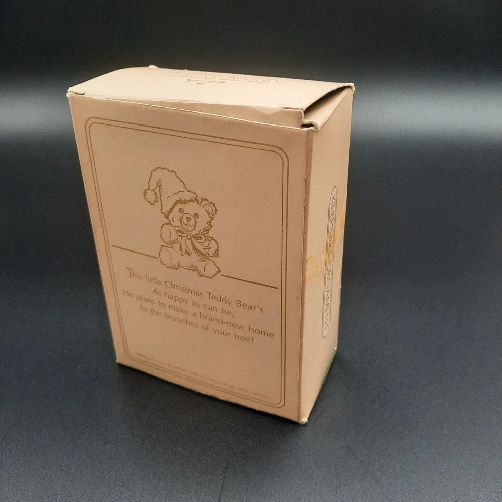 1981 Hallmark Christmas Teddy Plush Ornament in‎ Original Box – Made in Korea